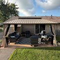 PURPLE LEAF Metal Gazebo 10' x 16' Champagne Galvanized Steel Double Roof