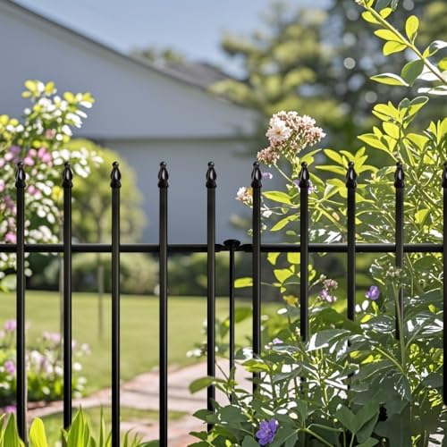 Thealyn 36"H x 28"W Metal Garden Fence, No Digging, Animal Barrier,11.6 Ft