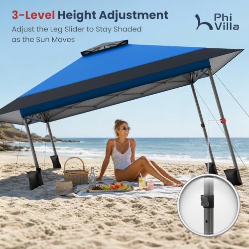 PHI VILLA 13x13 Pop Up Canopy Tent, Instant Outdoor Easy One Push Tents