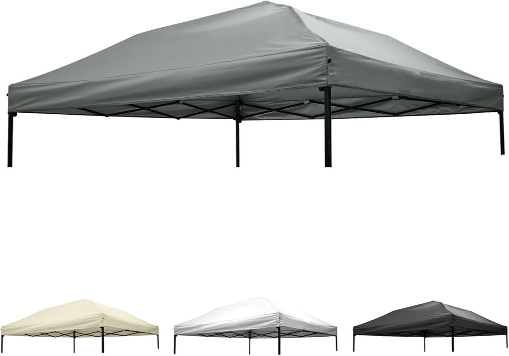 10x10 Canopy Replacement Top,300D Waterproof Pop Up Canopy Tent Cover for Straight Leg Frame,Silver Coated UV Protection,Hook & Loop Easy Setup,Top Cover Only,Frame Not Included,Grey
