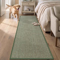 DEXI Ultra Thin Hallway Runner Rug 28x144, Non Slip Entryway Rugs,Green