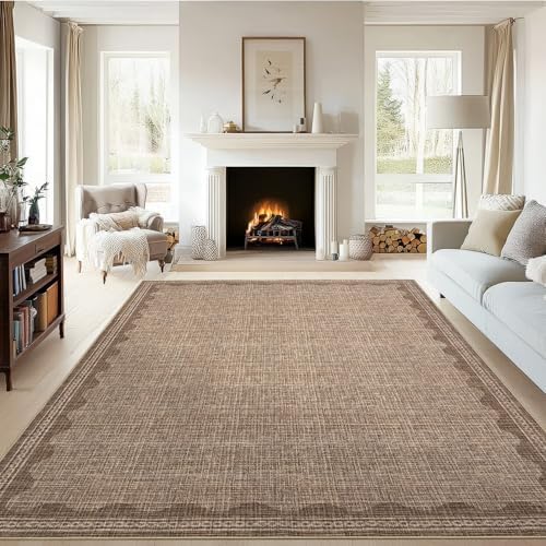 8x10 Scalloped Area Rugs Coffee Washable Living Room Bedroom Rug
