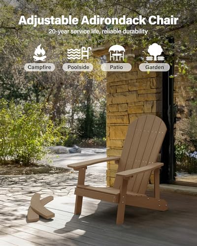 YEFU Adirondack Rocking Chair Set of 2, All-Weather Resistant, Teak