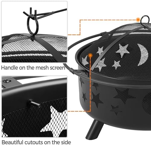 Yaheetech 30in Fire Pits for Outside Wood Burning Outdoor Fireplace
