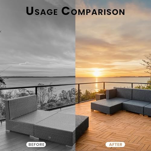 108Pcs Interlocking Deck Tiles, 12x12in Acacia Wood Flooring for Patio