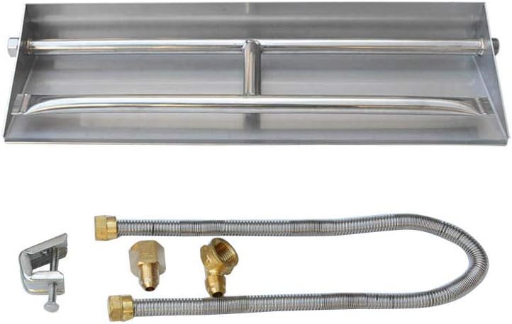 Stanbroil 20.5 Inch Gas Fireplace Dual Burner Pan Kit, 304 Stainless Steel