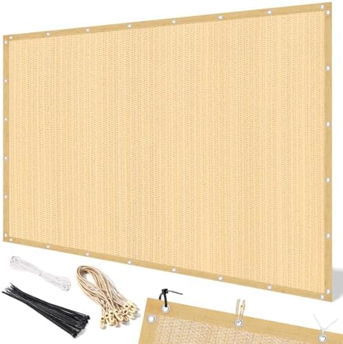 Artpuch 90% Sun Shade Cloth, 8 x 10 FT Pergola Shade Cover Canopy with Grommets, Sun Screen Fabric Tarp for Patio, Outdoor, Garden, Backyard, Wheat