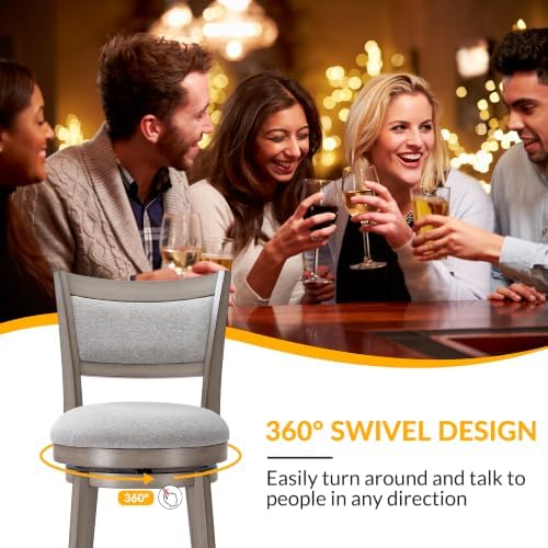 PrimeZone Swivel Bar Stools Set of 2, 30" Bar Height Barstools