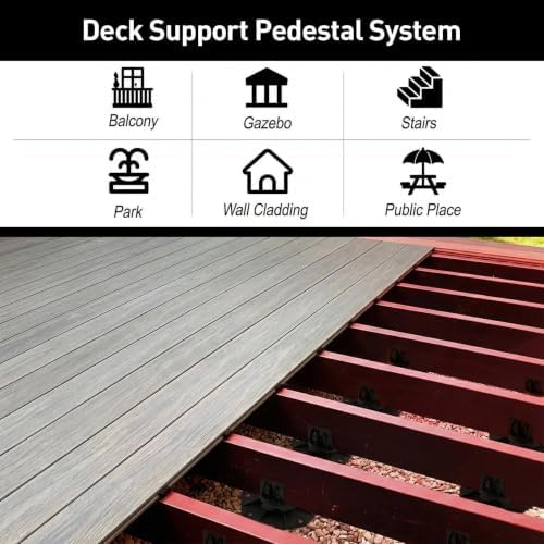 26-Pack Adjustable Deck Support Pedestals, 1-3/16"-2-3/8" H, Black