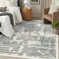 BLISSA Washable 5x8 Area Rug - Black White Throw Rugs for Living Room