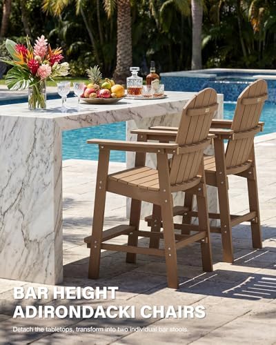 YEFU Tall Adirondack Chairs Set of 2, Oversize Balcony Adirondack Chair Set