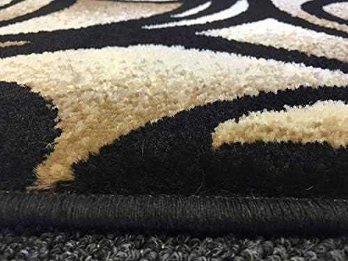 Bellagio Modern Wide Contemporary Rug Runner #341 Black (32 inch X 7 feet 3inch)