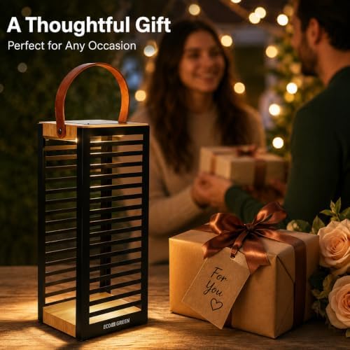 EcoGreen Solar Floor Lamp, Solar Lanterns Outdoor Waterproof for Yard