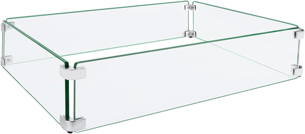 Fire Pit Wind Guard, 31.5"x14.5"x6" Fire Pit Wind Guard Rectangle