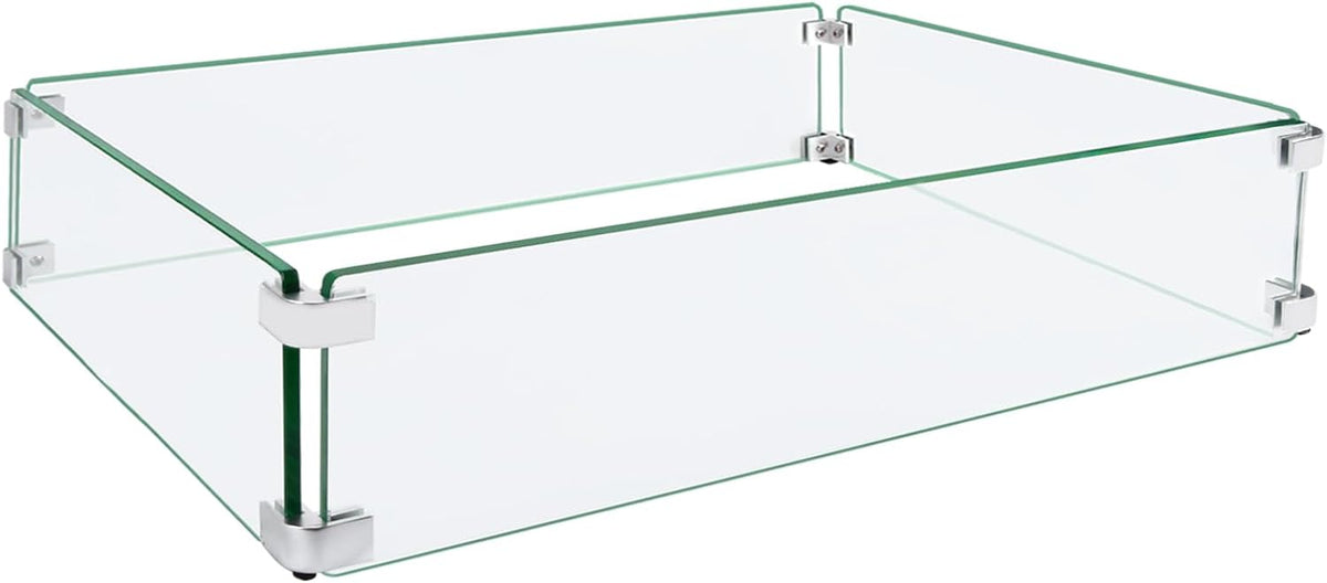 Fire Pit Wind Guard, 31.5"x14.5"x6" Fire Pit Wind Guard Rectangle