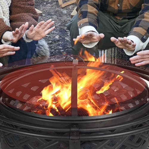 panovue 36 inch outdoor fire pit with 2 showing dimensions
