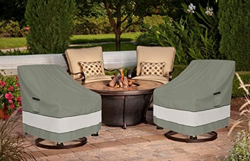 Patio Chair Covers Waterproof Patio Furniture Covers,33W x 37D x 38 H Inches Outdoor Swivel Chair Cover 2 Pack -Grayish Green
