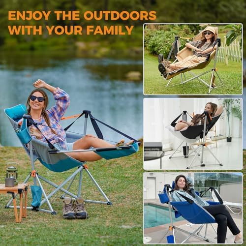 KingCamp Hammock Chair with Footrest, Heavy Duty Swinging Chairs 400lbs