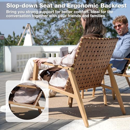 3 Pieces Patio Bistro Set, Outdoor Chairs Set of 2 with Table