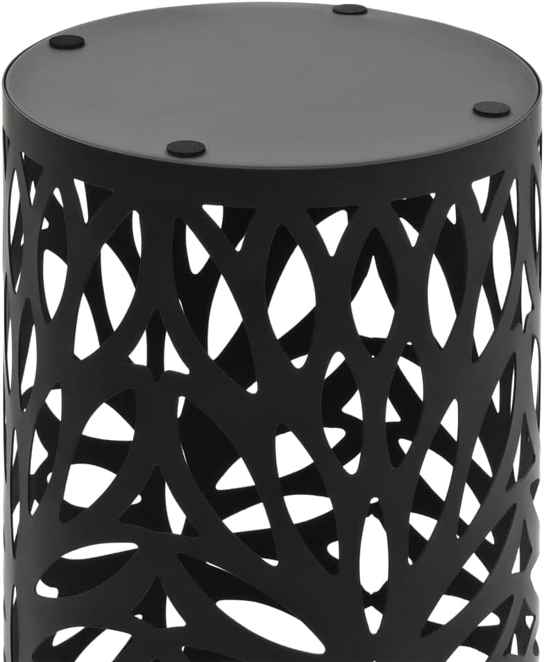 vidaXL Elegant Steel Umbrella Stand in Black - Durable Powder Coated Steel with Removable Plastic Drip Tray - Ideal for Uembrellas, Walking Sticks, Trekking Poles