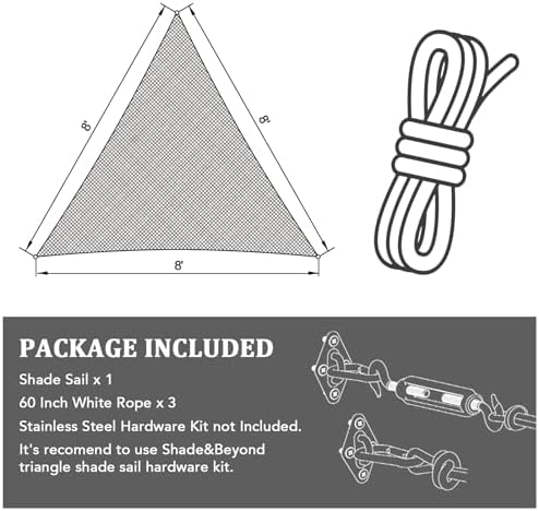 Shade&Beyond 16'X16'X16' Sun Shade Sail Sand Triangle