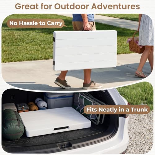 6' Picnic Table Set w/2 Benches 3-Piece 1-Case Camping Table Chair Set