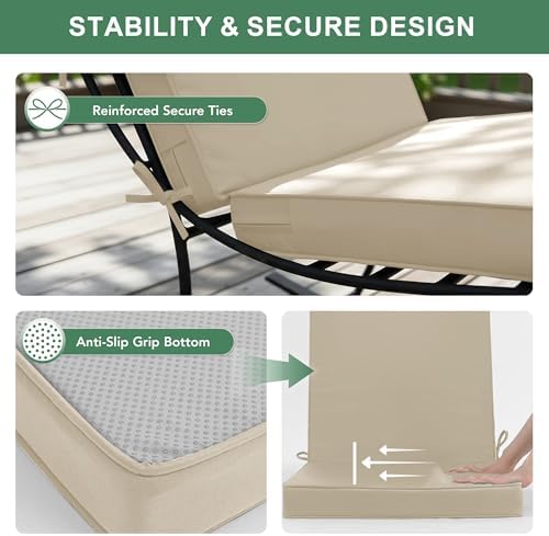 Summsun Outdoor Dining Chair Cushions 4-Pack, 20 x 20 Inch, Cream
