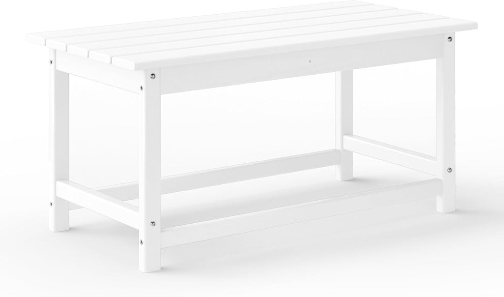 WestinTrends Malibu Outdoor Poly Lumber Coffee Table, 35.25" x 17.5", White