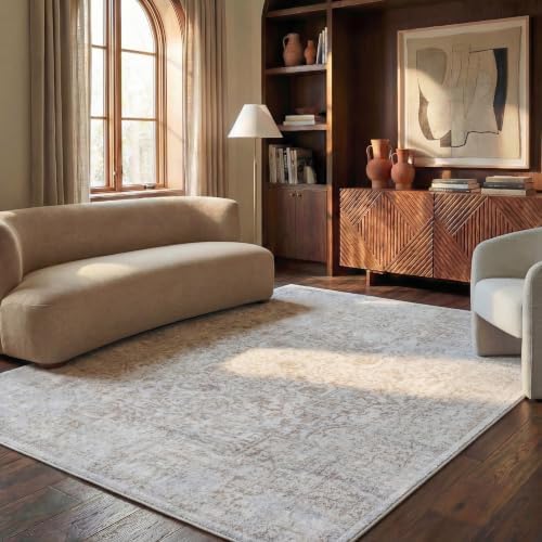 SAFAVIEH Evoke Area Rug 8x10, Large Ivory & Taupe EVK256E