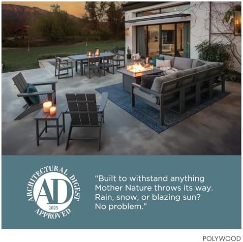 POLYWOOD AD4030GY Classic Outdoor Adirondack Chair, Slate Grey