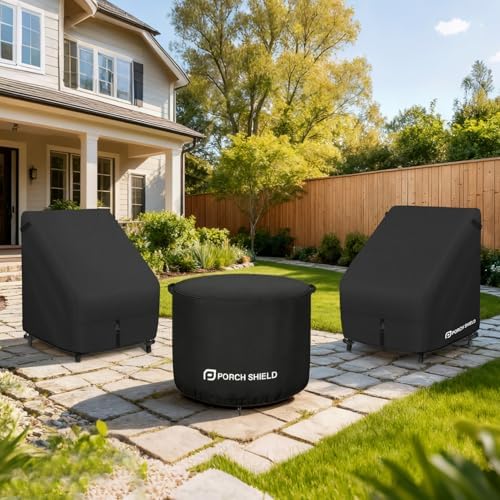 Porch Shield Waterproof Patio Chair Cover 4 Pack 30W x 33D x 34H in, Black