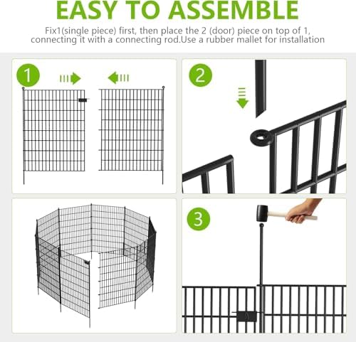 10 Panel No Dig Decorative Garden with Gate 32" H x 24.2'L