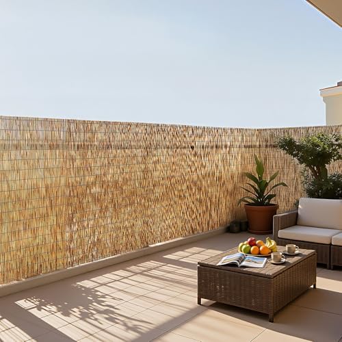 VEVOR Natural Reed Fencing, 4 ft x 16.4 ft, 3 Pack Decorative Natural Reed Fencing Roll, Decorative Fence for Backyard Divider, Privacy Screen Panel Curtain for Balcony Patio Garden Backyard Outdoor