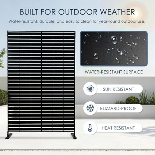 Kozyard Metal Privacy Screen 74" H x 47.2" W Decorative Outdoor Divider