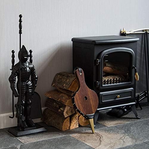 Lizh Metalwork Dark Knight Fireplace Tool Set,Black Cast Iron