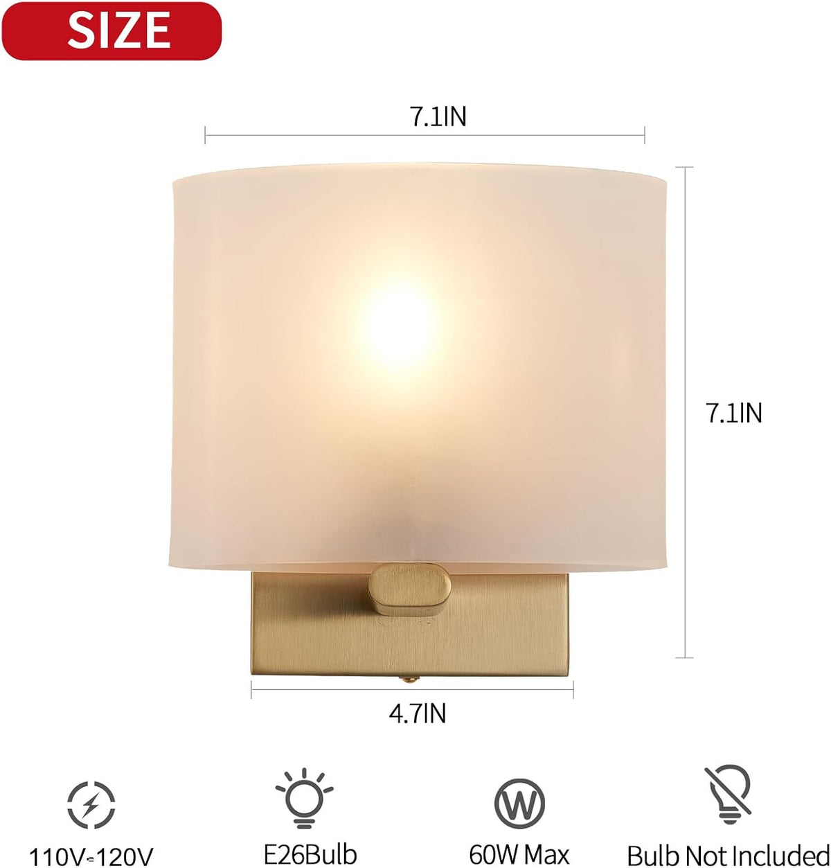 Small Flat Modern Acrylic Indoor Hardwired Gold Wall Sconce Light
