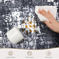 Sasttie 6x9 Washable Area Rug, Modern Abstract Carpet, Black & White