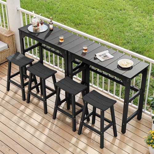 Outdoor Bar Table, 42" Weatherproof Patio Bar Height Counter Table