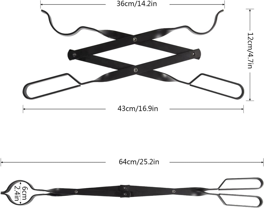 26" Fireplace Tongs, Fire Pit Tool, Fire Pit Accessories Tool for Outdoor Indoor Camping BBQ