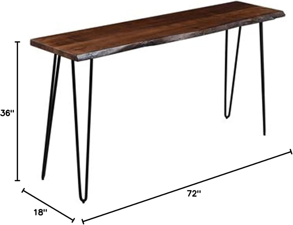Jofran Nature's Edge 72" Farmhouse Dining Table - Solid Wood Counter Height Dining Table for Modern Homes, Chestnut