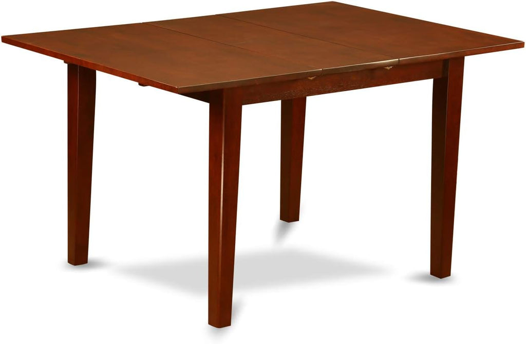 East West Furniture PSCA6C-MAH-LC 6 Piece Modern Dining Table Set Contains a Rectangle Wooden Table with Butterfly Leaf and 4 Faux Leather Dining Chairs with a Bench, 32x60 Inch, Mahogany