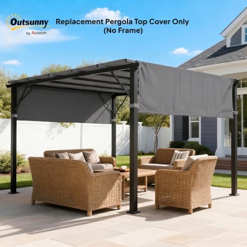 Outsunny 2 PCS 4 x 16ft Pergola Canopy Replacement, Dark Gray