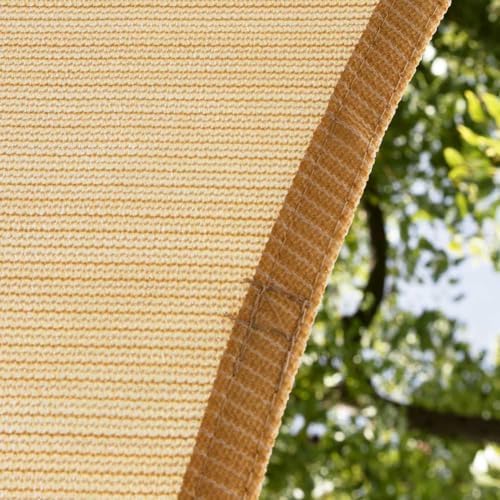 Amgo 12' x 16' Beige Rectangle Shade Sail, UPF50+ Heavy Duty Sun Shade, 200GSM HDPE Commercial Grade Canopy for Patio, Garden and Backyard