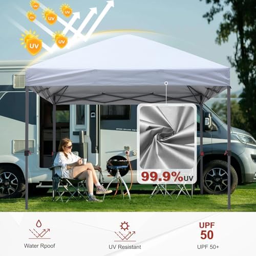 ABCCANOPY 10x10 Heavy Duty Pop Up Canopy Tent with Storage Sidewall, White