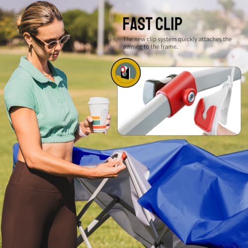 CROWN SHADES 10X10 Pop Up Canopy Tent with Sidewalls, One-Push Setup, Blue