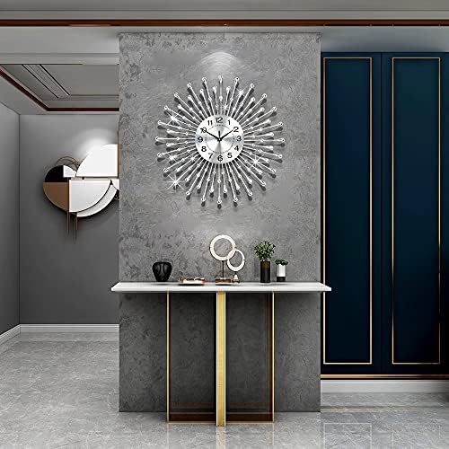 FLEBLE Modern Large Wall Clock for Living Room Decor Clock Battery Operated