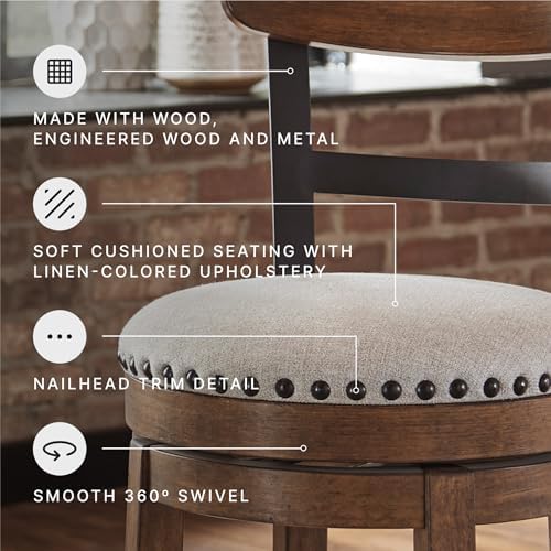 Signature Design by Ashley Valebeck Counter Height Bar Stool, Brown