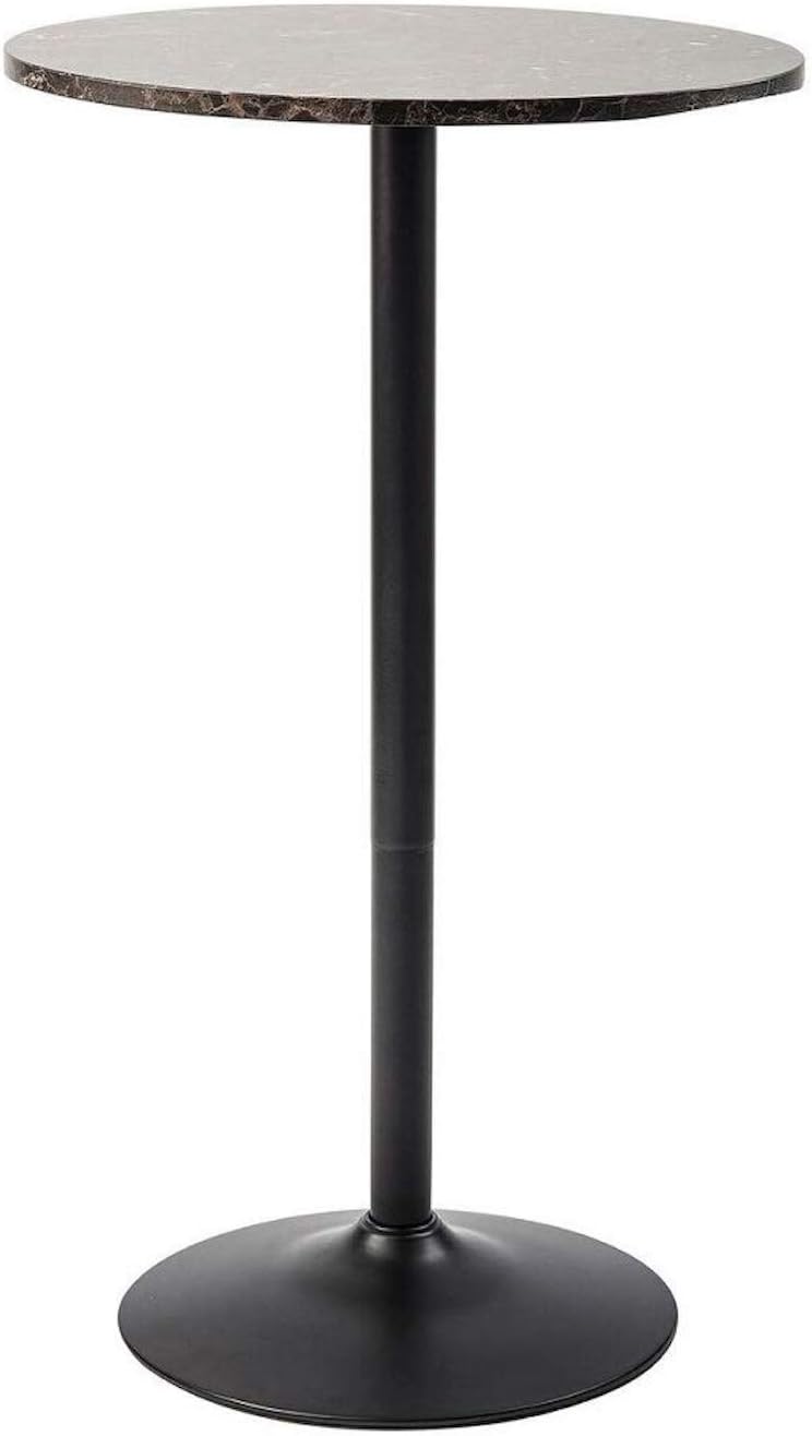 Pearington Lucia Round Cocktail Bar, Pub, and Bistro Table with Faux Marble Top Finish, Multipurpose Table for Any Setting, 1 Pack
