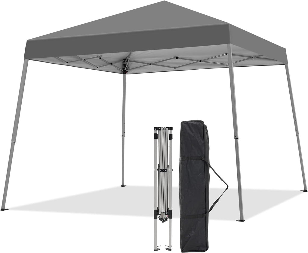 10x10FT Slant Leg Pop Up Canopy Tent, Portable Outdoor Shelter