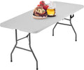 BestOffice | 6FT Folding Table | White | Portable Plastic Table